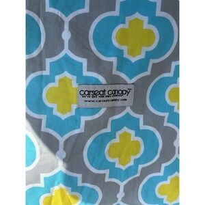 Carseat Canopy Baby Gear Gray Teal Yellow Print Teal Minky Dot Washable